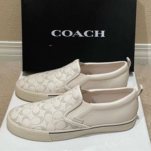 Coach SKATE SLIP ON SNEAKER IN SIGNATURE
Color: Chalk 
Size: 12 D New in box
